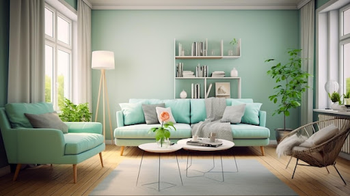 Living room Soft Mint Green