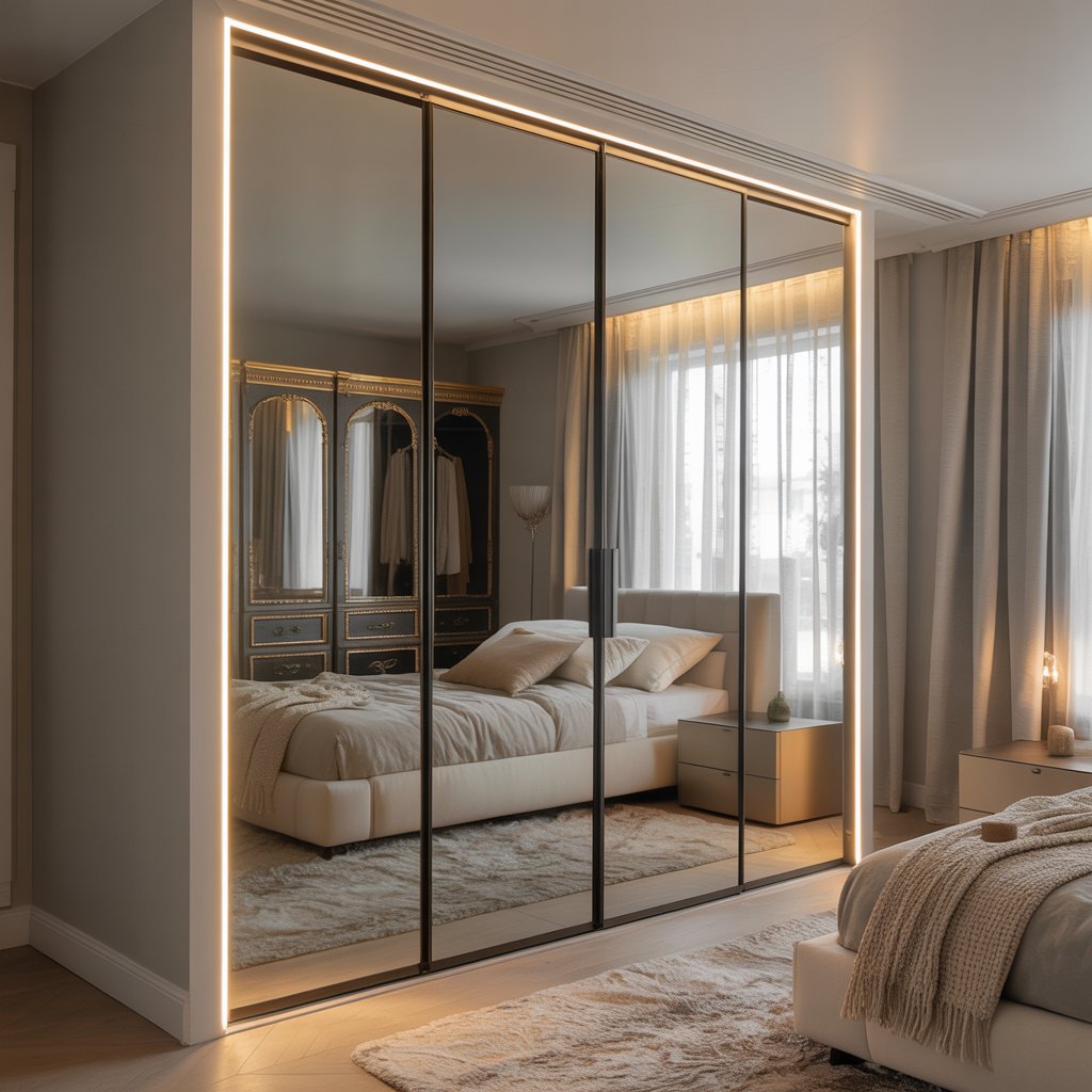 Cupboard with Mirror Designs